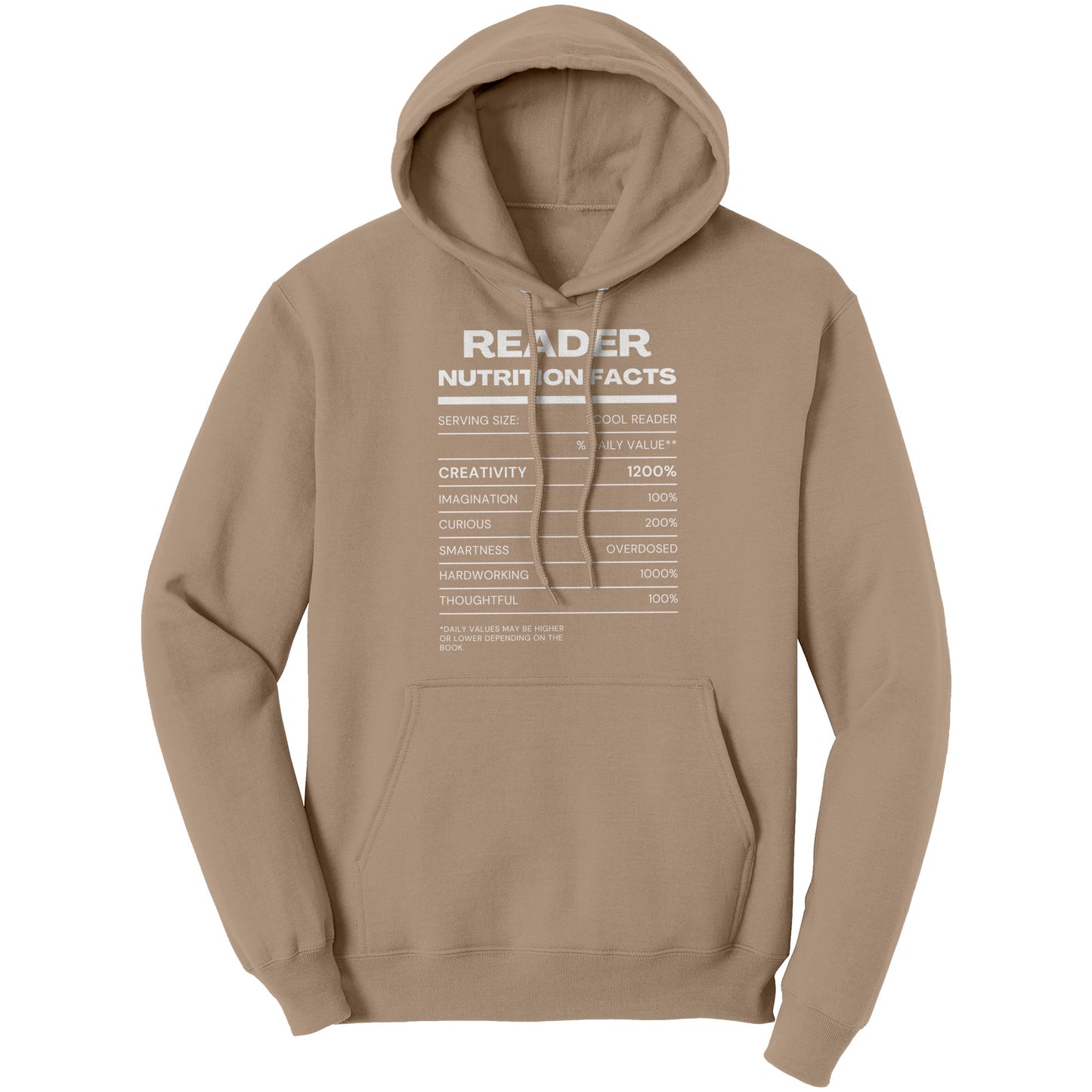 Reader Nutrition Facts (Multi-Color Hoodie)