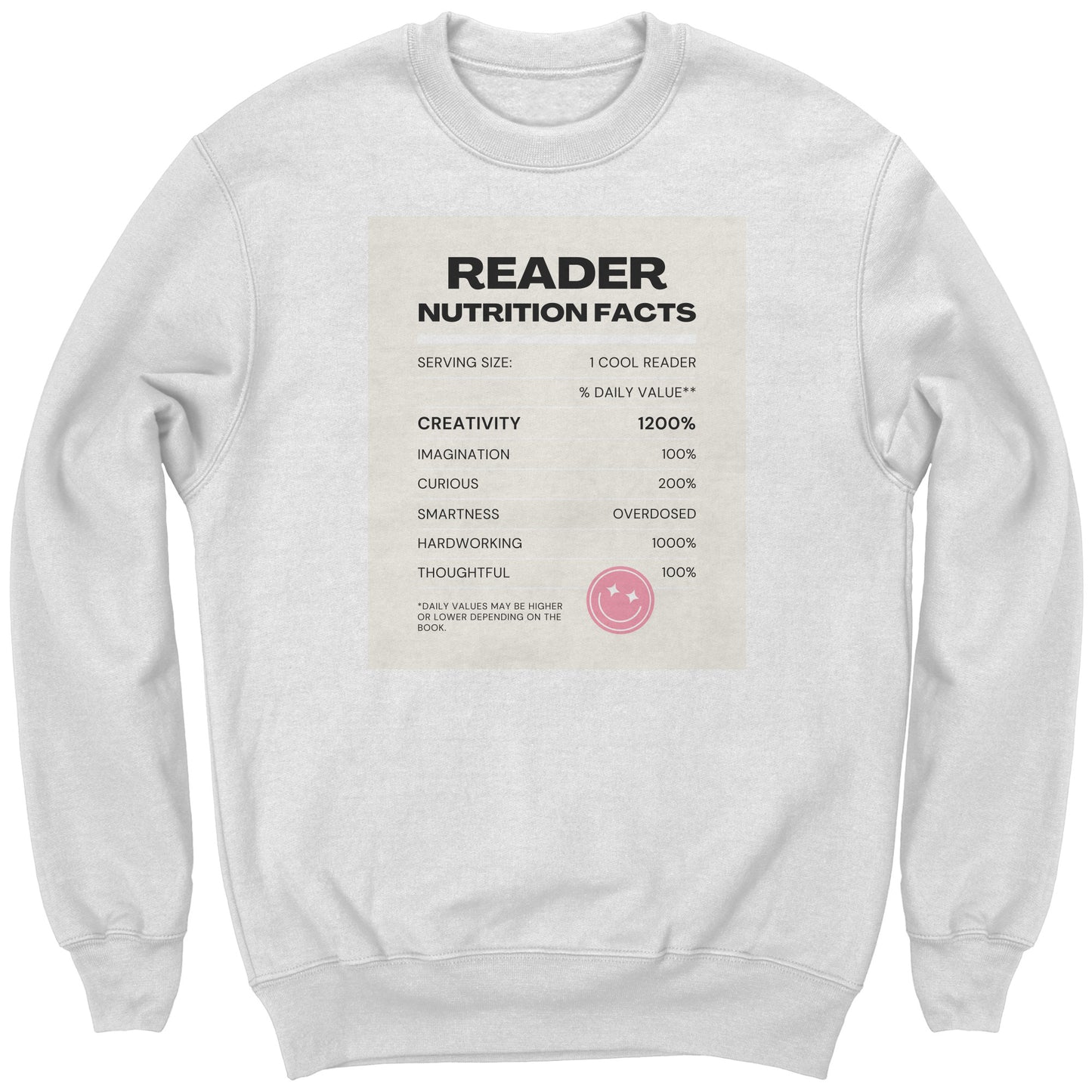 Reader Nutrition Facts (Multi-Color Hoodie)