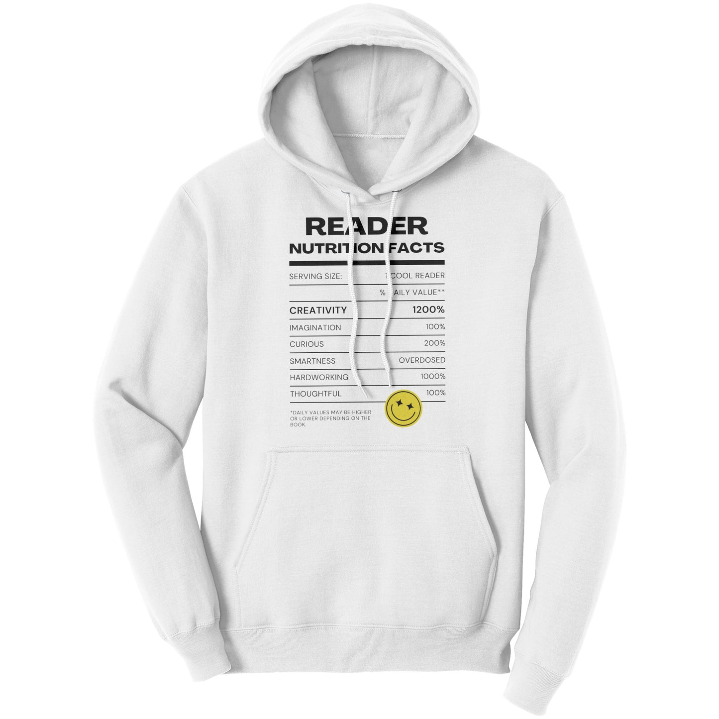 Reader Nutrition Facts (White Hoodie)