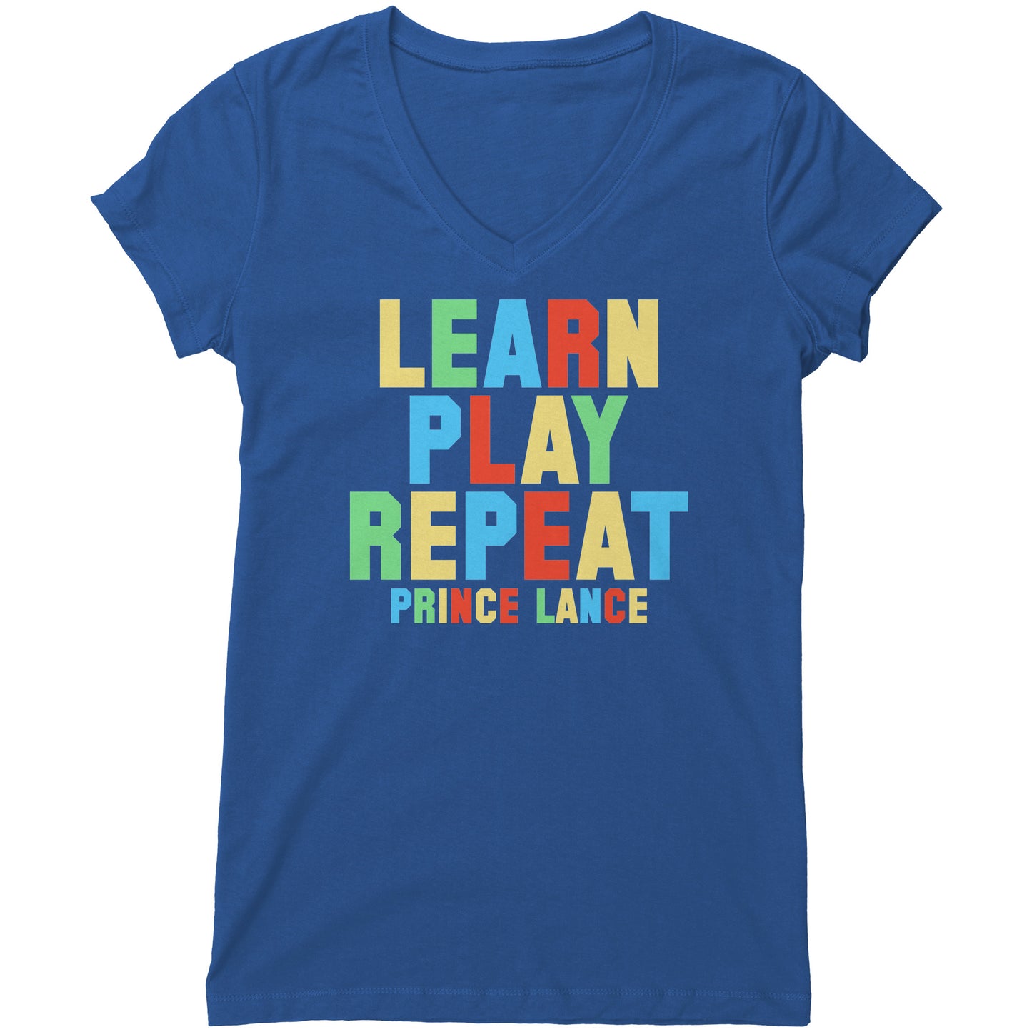 Learn Play Repeat -V-Neck Tee  [Women]