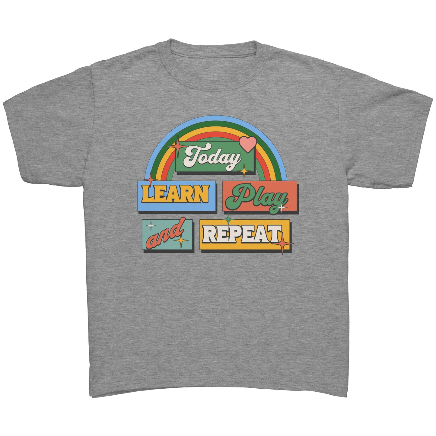 Learn Play Repeat Rainbow Tee  [Youth]