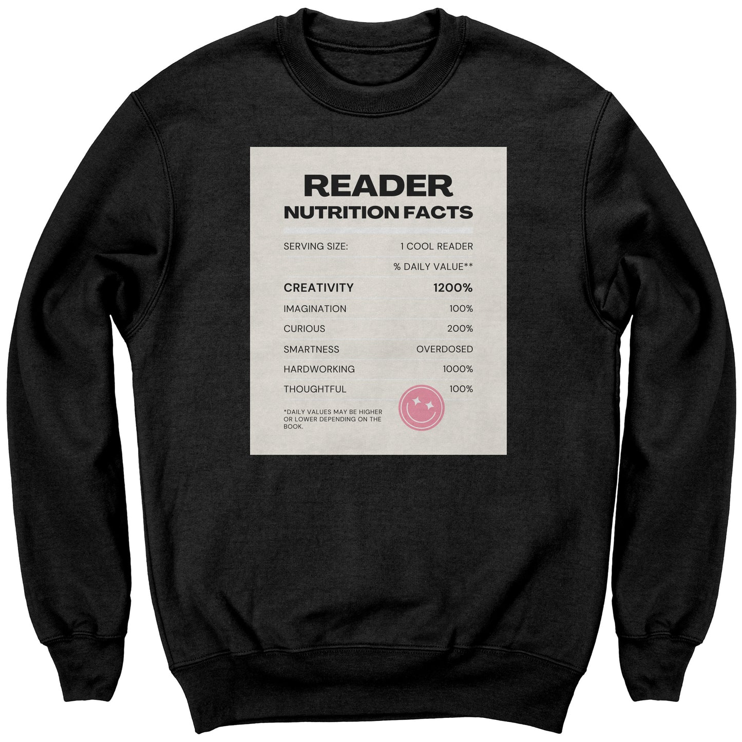 Reader Nutrition Facts (Multi-Color Hoodie)