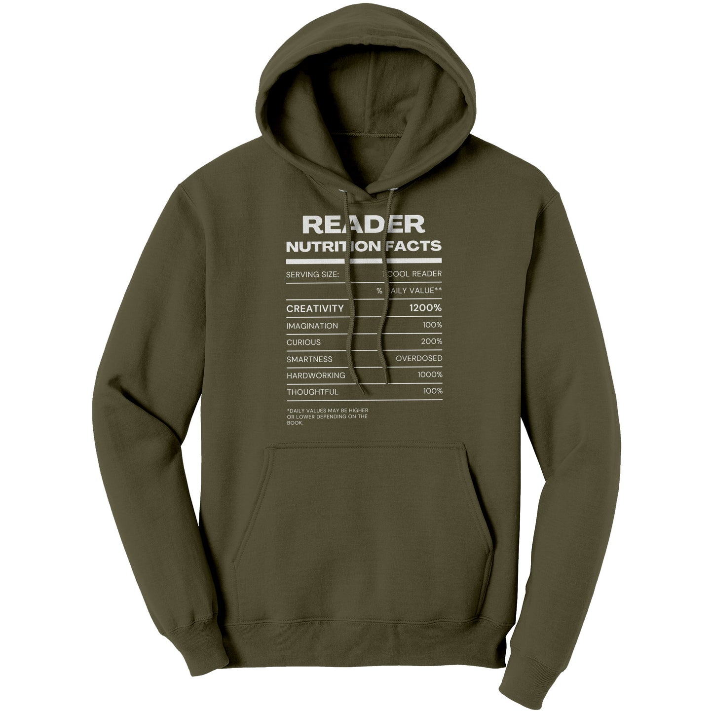Reader Nutrition Facts (Multi-Color Hoodie)